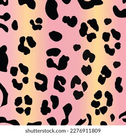 Pink and gold leopard print pattern. Seamless leopard skin texture.