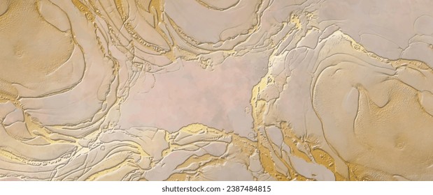Fondo de textura vectorial de mármol rosa y dorado para diseño de portada, afiche, volante, tarjetas y decoración de diseño. Textura natural de piedra. Mosaico. Piso. Muro. Elegante ilustración de lujo dorado dibujada a mano.	
