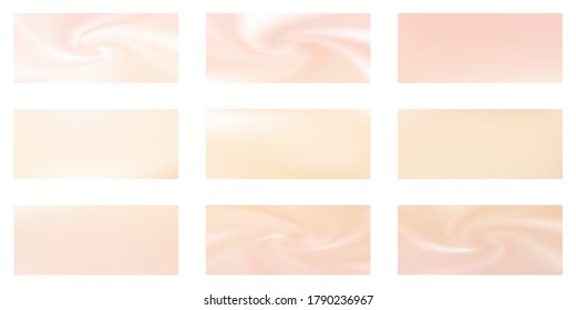 Colección vectorial de gradientes de malla dorada rosa. Papel rosa dorado lámina rosa brillante fondo borroso conjunto. La textura de seda metálica rosa gradientes de oro diseño gráfico abstracto para web, anuncios de venta. Señales brillantes.