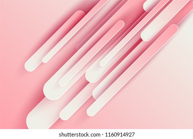 Pink gold minimal geometric gradient shapes flowing background. Modern sport poster. Vector flowing gradient dynamic layered paper cut shapes landing page background, sport magazine minimal cover.