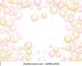 Pink gold oil vitamin D and E pill capsules background vector for medical or healthcare template design. Golden droplet of oil or collagen essence. Vitamin complex concept.