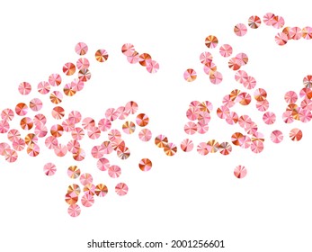 Pink gold paillettes confetti placer vector background. International Women's Day March 8th card background. Circle shiny foil particles party glitter. Confetti for Mother's day.