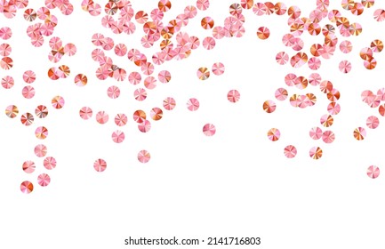 Pink gold paillettes confetti placer vector background. Rhythmic gymnastics dress sequins background. Bright lustering bead particles holiday decoration. Theater costume paillettes. svg
