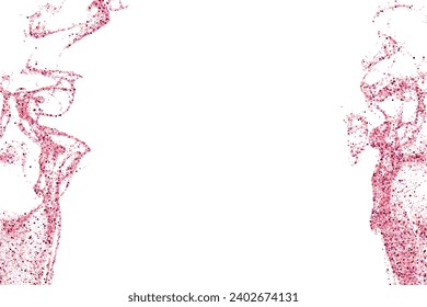 Pink gold sequin confetti scatter vector illustration. Wedding invitation card background. Luxury twinkling tinsel elements holiday decoration. Romantic bridal confetti texture.