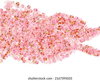 Pink gold tinsels confetti placer vector composition. Wedding invitation card background. Circle flickering foil particles party decor. Romantic bridal confetti texture.