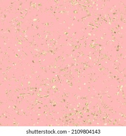 Pink gold Valentine's Day background with confetti scatter.