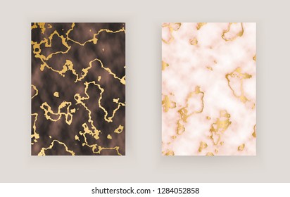 Pink gold vector marble background. Brown gold marble for wedding, cosmetic, parfume shops
