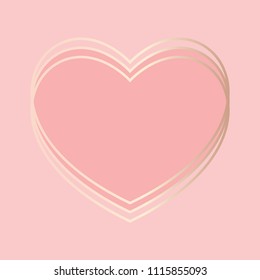 Pink & Gold Vector Valentine Heart