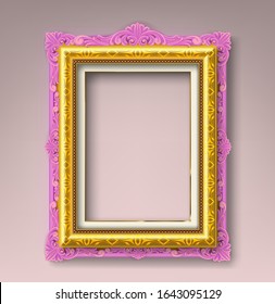 Pink And Gold Vintage Picture Frame 