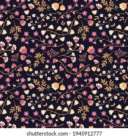 Pink, gold and white flower pattern