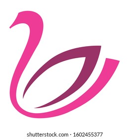 pink goose logo with wings flying