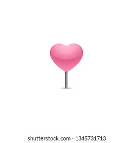 Pink gps marker in the shape of the pink heart - sign design
