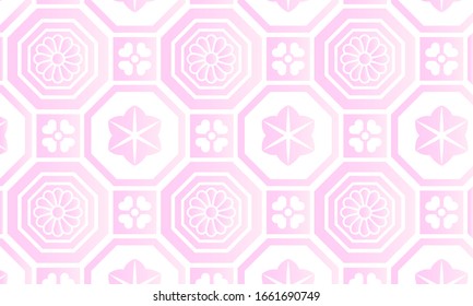 Pink gradation Japanese pattern arabesque pattern and polygonal shape