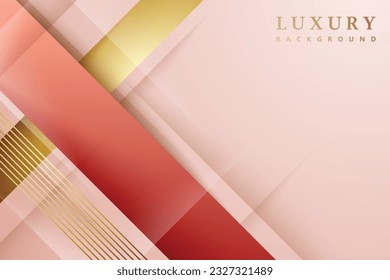 pink gradient 3D shading abstract background with elegant luxury gold elements