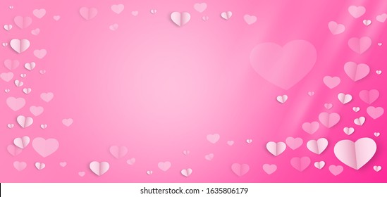 pink gradient abstract background with stripes and heart shape for valentine