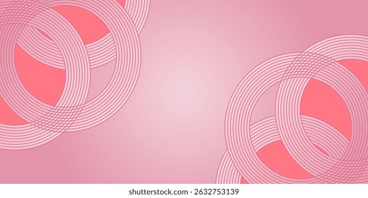 fundo de gradiente rosa com camada de corte de papel rosa círculo 3d, ilustração vetorial