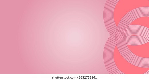 fundo de gradiente rosa com camada de corte de papel rosa círculo 3d, ilustração vetorial