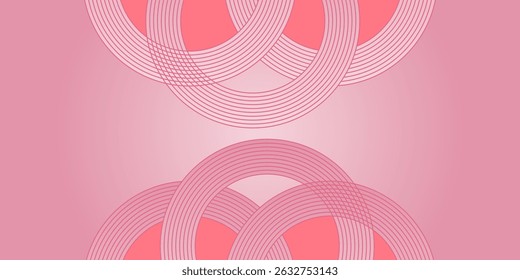 fundo de gradiente rosa com camada de corte de papel rosa círculo 3d, ilustração vetorial