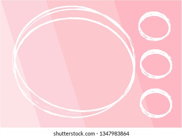 Pink gradient background with big white circle for text