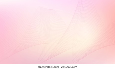 Pink gradient background. Delicate light pink rose bg. Soft product studio wallpaper. Tender spring flow. Aroma of cherry blossoms. For gift cards for womens day, wedding. Vector illustration.