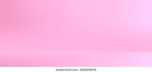 Pink gradient background, empty studio room vector illustration