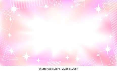 pink gradient background with glitter geometric shapes