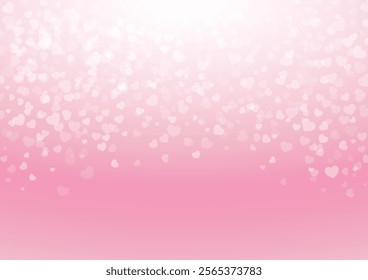 pink gradient background with heart shape elements bokeh vector illustration valentine's day theme