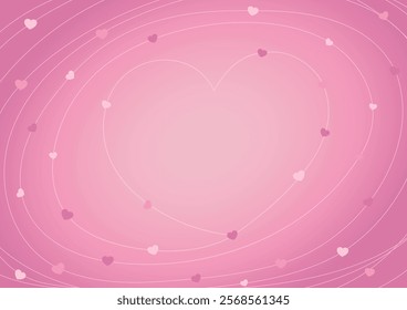 pink gradient background with heart shape elements vector illustration valentine's day template
