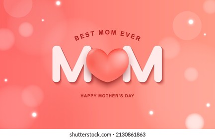 Pink gradient background of mother's day with light spots.