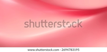 Pink gradient background with pastel peach and rose tones. Neon liquid wave fabric texture with pearl shimmer and silky blur effect. Luxury pink gradation bg for cosmetic poster. 3d vector backdrop