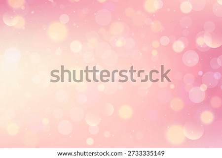 Pink gradient background with soft color gradation. Peach pastel bg with glowing bokeh. Abstract lovely vector wallpaper. Cute romantic minimal backdrop