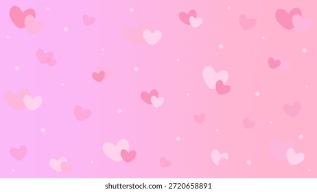 Fondo de pantalla de fondo degradado rosa decorado con adornos de corazón de amor