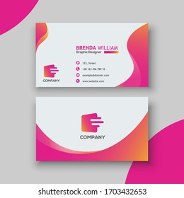 Pink Gradient Bussines Name Card