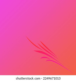 pink gradient color abstract background with leaf pattern decoration