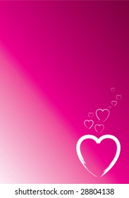 Pink gradient heart background