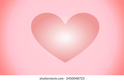 Corazón de degradado rosa sobre fondo de degradado rosa ilustración de fondo de Imagen de Vector