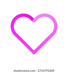  símbolo gráfico de Vector de icono de contorno de corazón degradado rosa perfecto para el amor, el romance Diseños de San Valentín aislados sobre fondo blanco 