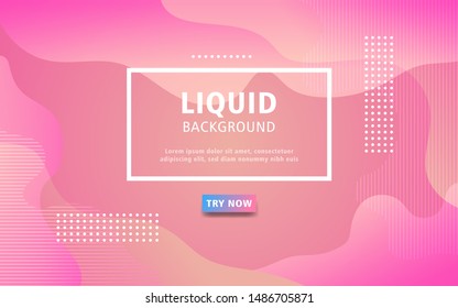pink gradient liquid color background. Dynamic textured geometric element design with dots decoration. can be used on posters, banner ,web and any more.