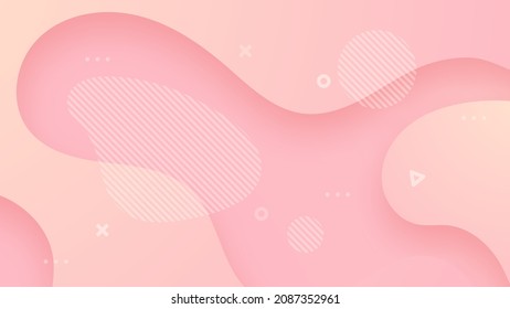 Pink gradient liquid minimalistic abstract background with modern organic shapes