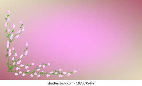 Pink gradient mesh background decorated with pink flowers nice for background your card