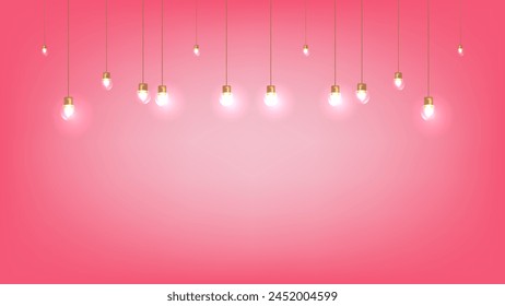 Pink gradient mesh background decorated with lamps nice for wallpaper or banner