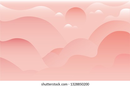 pink gradient Mountain with sunset sunrise wallpaper