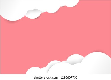 pink gradient Sky and Clouds vector illustration with air effect. You can use it as a background and place your text. - Vector
