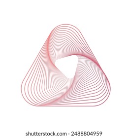 Pink Gradient Triangle line art. logo a. abstract logo