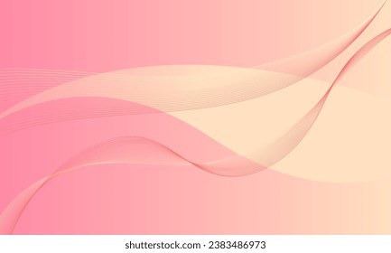 pink gradient yellow color with lines wave curves on smooth abstract background