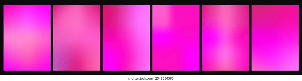 Fondos de Gradientes rosas. Fondos morados. Fondos de degradado para instagram. Conjunto de cubiertas borrosas Abstractas
