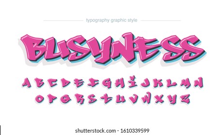 Pink Grafitti Style Underground Uppercase Typography Artistic Font