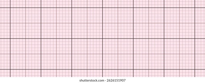 Pink graph paper texture with centimeter grid. Abstract vector background for school or notes.