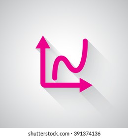 Pink Graph web icon on light grey background