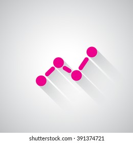 Pink Graph web icon on light grey background